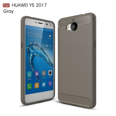 

Goowiiz Phone Case For Huawei Y5 2017Y6 2017Nova Young Fashion Slim Carbon Fiber TPU Soft Silicone Prevent falling