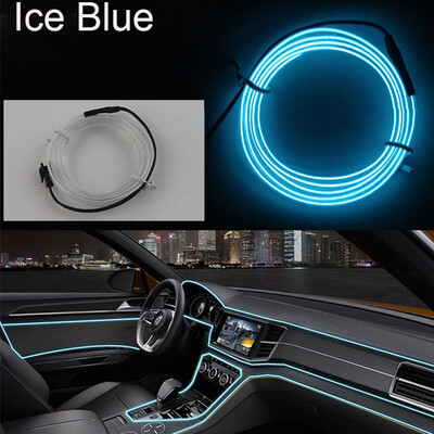 

Car Styling 5m 12V Car LED Cold lights Flexible Neon EL Wire Auto Lamps on Car Cold Light Strips Line Decorative LED Strip lamps