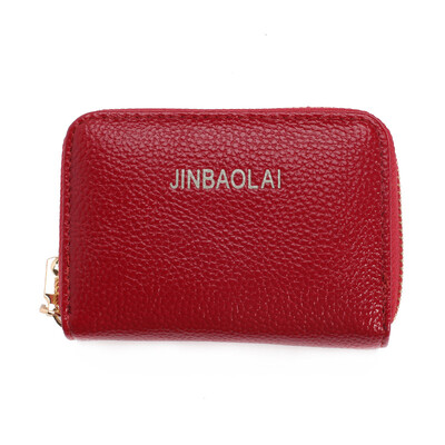 

Mens Women Leather Zipper Card Holder Case Wallet Card Package Bag
