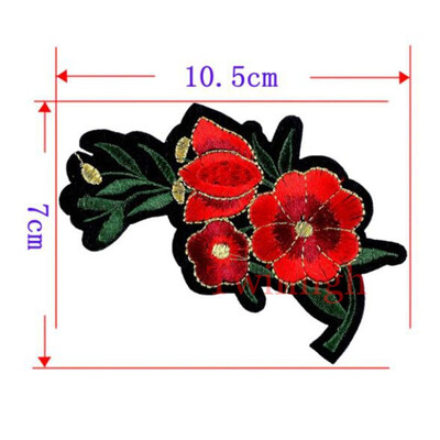 

1 Piece Patches Red Flower Embroidered Patch 3D Applique DIY Sewing Repair Accessories Fabric Stickers Wedding Clothing Patches