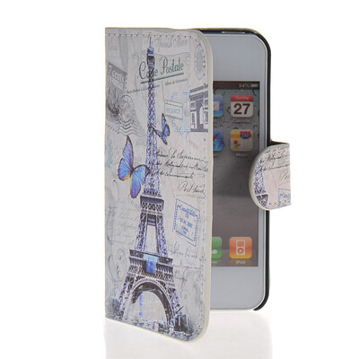 

MOONCASE Scenic Design Leather Side Flip Wallet Card Slot Pouch Stand Shell Back Case Cover for Apple iPhone 4 4S