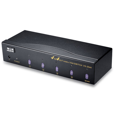 

Shengwei VS-2544 VGA four into four out of the switch with remote control 4 into 4 out of the video distributor sharing device HD display share