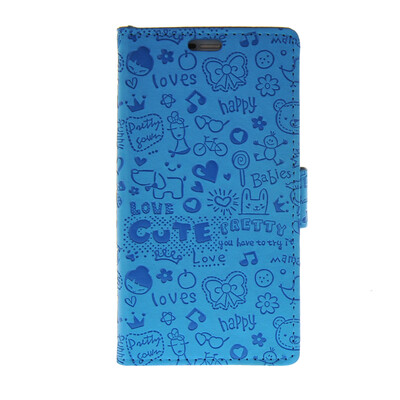 

MOONCASE Cute Little Witch Leather Side Flip Wallet Card Holder Stand Pouch ЧЕХОЛ ДЛЯ Huawei Ascend P8 Lite Blue