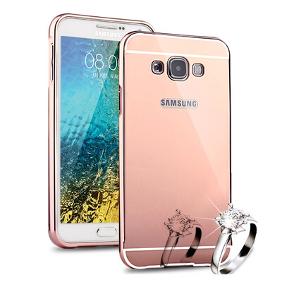 

MOONCASE Metal Frame Edge Mirror Back 2 in 1 Thin Case Cover for Samsung Galaxy E7