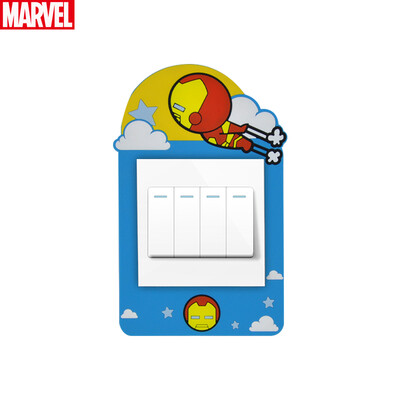 

Man Wei Iron Man Switch Sticker Cover Soft Glue Luminous Switch Sticker Creative Cartoon Switch Set Decorative Sticker Wall Sticker Socket Cover