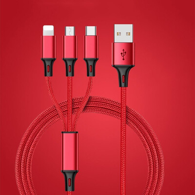 

Multi 3 in 1 USB Charger Cable Cord Micro USB Type C For Apple Android Phone