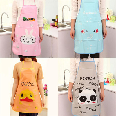 

Cntomlv Women Waterproof Cartoon Animals Panda Kitchen Cooking Bib Apron Sleeveless Anti-oil Waist Bib lovely kitchen cooking