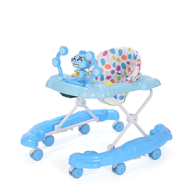 

Baby Walker with 8 Mute Rotating Wheels Anti Rollover Multi-functional Child Walker Seat Walking Aid Assistant First Step Car