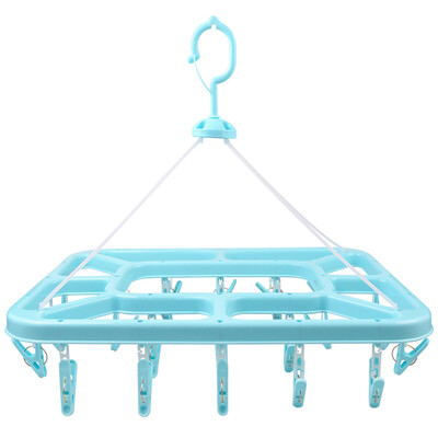 

Green source 24 clip windproof thickening drying rack multi-function childrens hanger baby pants clip socks clothing hanging blue