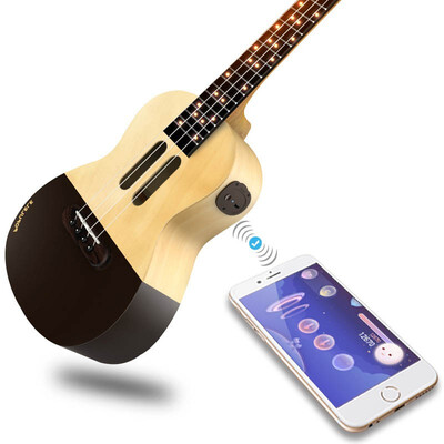 

Populele U1 Portable 23 Inch Smart Acoustic Electric Guitar Ukulele APP Phone Soprano Ukulele for Beginners 4 Strings Guitarra
