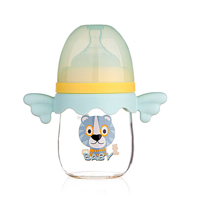 

Small Bear Snow Bear wide-bore glass bottle newborn imitation breast milk real heat-resistant bottle 160ml fairy green 09591