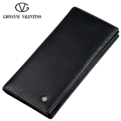 

Zhuo Fanni Valentino Mens Wallet Top Layer Leather Short Wallet Mens Cross-Clip Wallet Wallet Multifunction Business Wallet 721572310JX Black