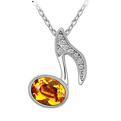 

Austrian Crystal from Swa Elements Women High Quality Necklace Pendant Fashion Jewelry Female Accessories White Gold Plated 2274