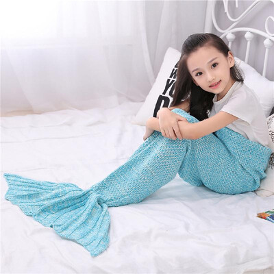 

Handcrafted Knit Blanket Funny Unique Life-size Mermaid Tail Blanket for Women Girls Warm Winter Gift