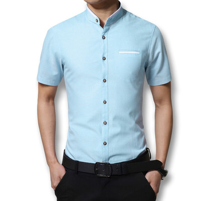 

Men Dress Shirts Fashion Designer 2016 Men Short Sleeves Shirts Solid Color Men Shirts Casual Men Shirts Plus Size  Hot Sale