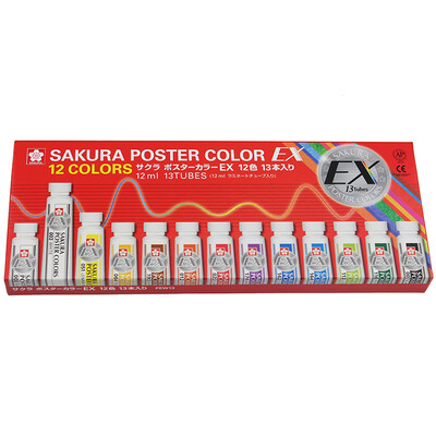 

Sakura Sakura 12 + 1 цвет гуашь краска набор PEW13 профессиональной живописи с двумя белыми коробкой [красными] импортированной из Японии
