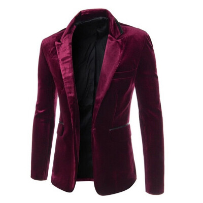 

Zogaa New Mens Suit Mercerizing Wick Slim Single-breasted