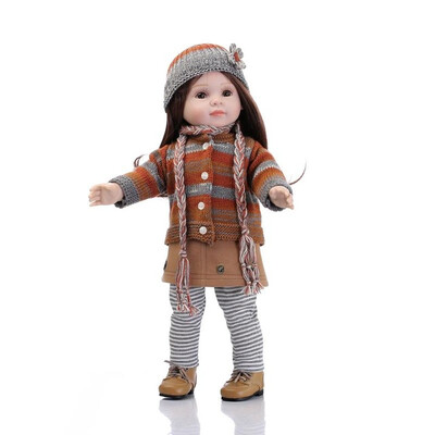 

NEW 45CM Realistic Girl Doll Looking American Girl Princess Baby Dolls 18 Inch Safe silicone Girl Dolls for Kids Gift