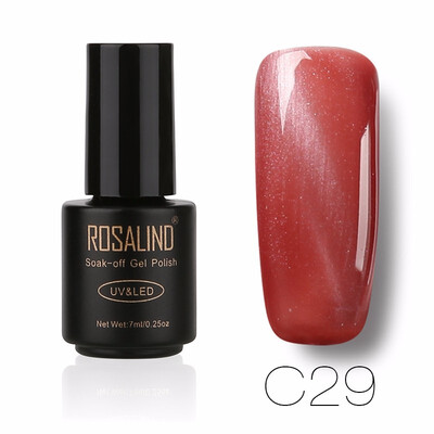 

ROSALIND Gel 1S 7ML Black Bottle 3D Cat Eyes Magnet Nail Gel Polish Effect C01-30 UV LED With Powder Glitter Nail Art