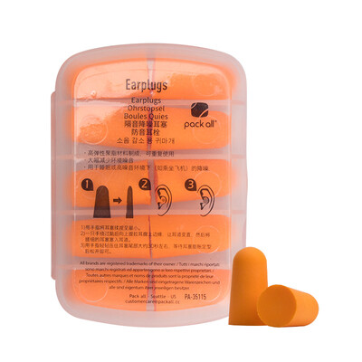 

Pack all noise reduction noise earplugs anti-slip sleep earplugs men&women work learning sleep anti-snoring mute soundproof earplugs orange 5 pairs gift portable box