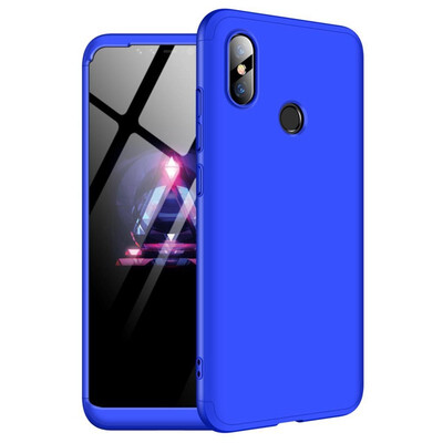 

MOONCASE Three-parts structure design Full Protection Hard Plastic Combination Case for Xiaomi Mi 8 Blue