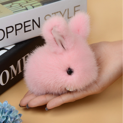 

Mink pendant fur rabbit Small jade rabbit fur pendant hangs dead rabbit book bag key pendant inside car pendant
