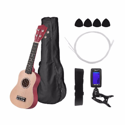 

21 Inch Colored Acoustic Soprano Ukulele Ukelele Uke Kit Basswood with Carry Bag Uke Strap Strings Picks Tuner