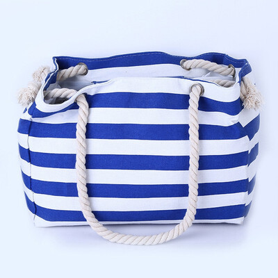 

SMOOZA Special big Stripe shoulder handbags shopping bag beach handbag new fashion canvas bag wild rough twine striped beach bag