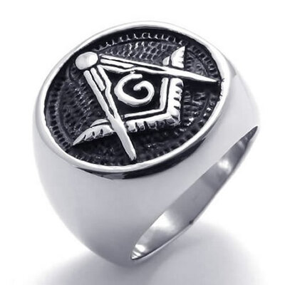 

Hpolw Stainless Steel Carving G letter Black Enamel Mens RingQuality guaranteecolorfastsell very well