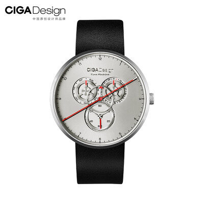 

CIGA Design Watch I Series Fashion Creative Quartz Watch 43mm Men&women Time Machine Gear Watch Silver Belt I011-SISI-1
