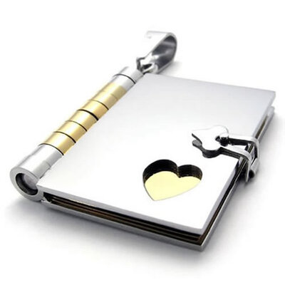 

Hpolw Jewelry Fashion Pendant Love Letter Romantic Stainless Steel Couple Pendants NecklaceSilver Gold18-26 inch Chain