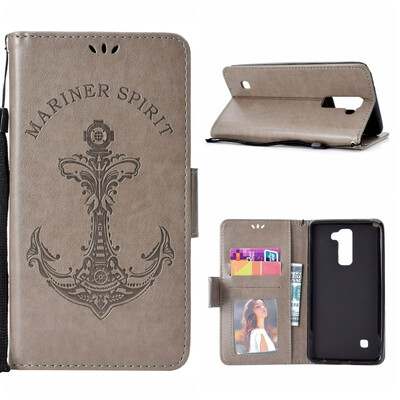 

MOONCASE Huawei Mate 10 Lite Embossed Mermaid Anchor Leather Case - Gray