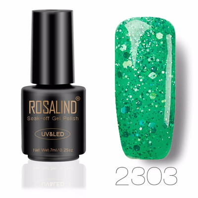 

ROSALIND Gel 1S 7ML Color Diamond Series Glitter Nail Gel Polish UV LED Soak-Off Nail Art Base Top Coat Needed gel lacquer