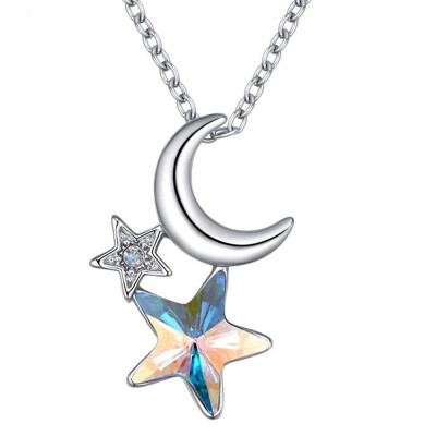 

Top Quality Crystals From Swa Elements Star Charm Necklace Chain Fashion Jewellery Nickel Free Pendant Party Accessories 26282