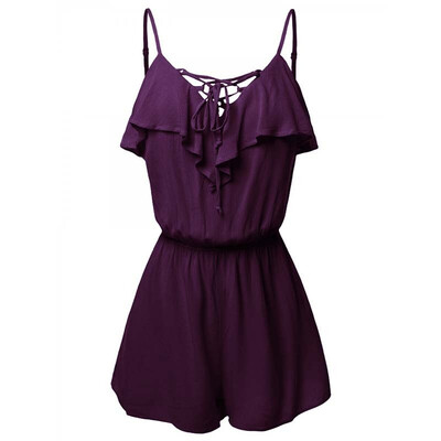 

European&American loose waist sling jumpsuits
