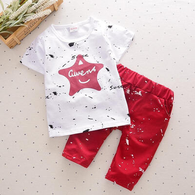 

1 2 3 4 Year Boys Clothes Cotton Casual Kids Outfits Star Shirts Stripe Pants 2pcs Baby Children Clothing Set