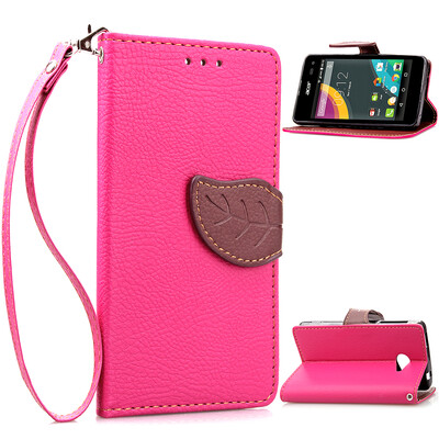 

MOONCASE [Leaves Magnetic] Wrist Strap Flip PU Leather Wallet Card Pouch Bracket Stand Back Case Cover for Acer Liquid Z220