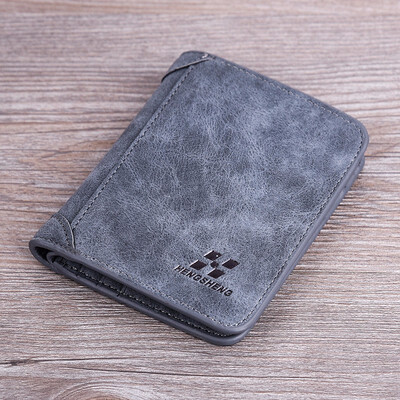 

Mens wallet short frosted skin vintage seventy percent off vertical wallet young European&American Wind pack