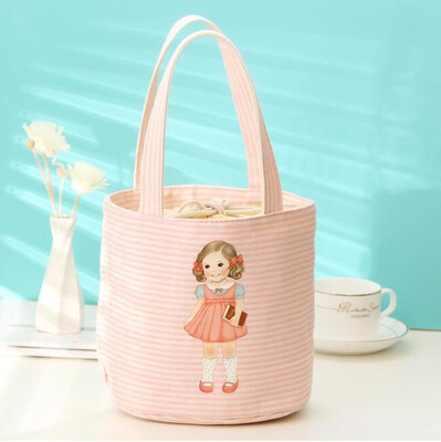 

Children Cotton Lunch Bag Portable Insulated bag Thermal Cooler Box Food Storage