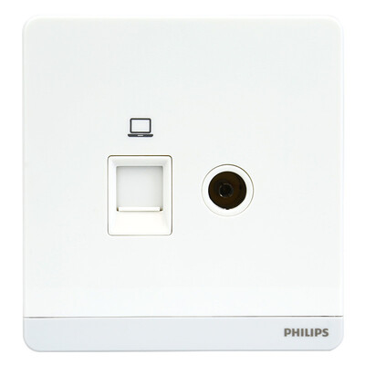 

Philips (PHILIPS) переключатель гнездо fly серия два компьютера TV гнездо белый