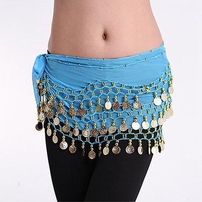 

MyMei Women Gold Metal Coins Waist Chain Belly Dance Hip Scarf Belt Skirt Chain