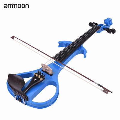 

Exquisite VE-209 Full Size 44 Solid Wood Silent Electric Violin Fiddle with Bow Hard Case Tuner Headphone Rosin Audio Cable Extra