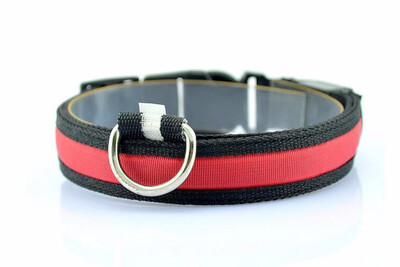 

Cntomlv Nylon LED Pet Dog Collar Night Safety Anti-lost Flashing Glow Collars Dog Supplies 7 colors  M L XL Size for pet dogs