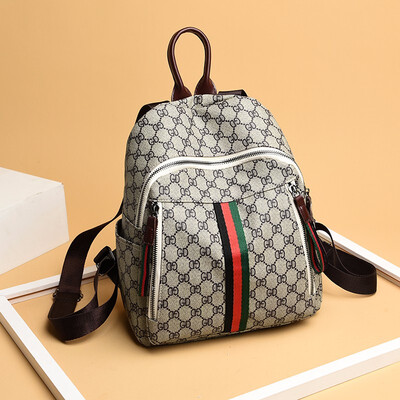 

Canvas shoulder bag female high school student bag Korean tide small fresh college wind backpack male fashion travel bag