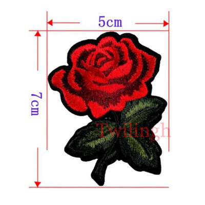 

1 Piece Patches Red Flower Embroidered Patch 3D Applique DIY Sewing Repair Accessories Fabric Stickers Wedding Clothing Patches