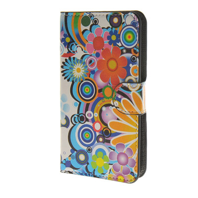

MOONCASE Flower style Leather Wallet Flip Card Slot Stand Pouch Case Cover for HTC Desire 620 A01