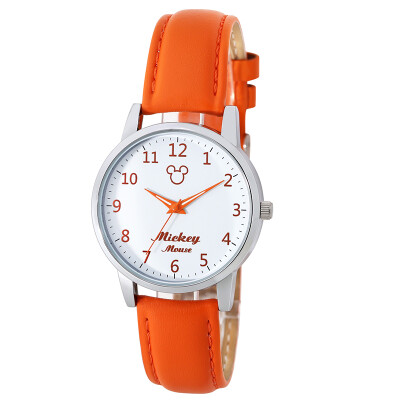 

Disney (DISNEY) watch girl simple student watch orange leather fashion Korean version of quartz children's watch BMKN003-2TB