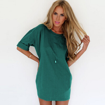 

Naixini Woman'S Round Neck Sleeve Loose Chiffon Dress