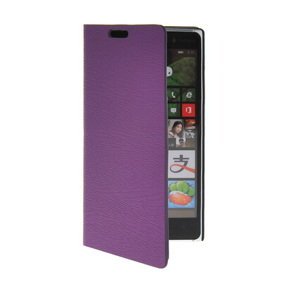 

MOONCASE Slim Leather Side Flip Wallet Card Slot Pouch Stand Shell Back ЧЕХОЛ ДЛЯ Nokia Lumia 830 Purple