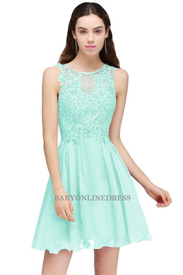 

New A-Line Appliques Homecoming Dresses Hot Sexy Sleeveless Chiffon Cocktail Women Special Occasion Dresses